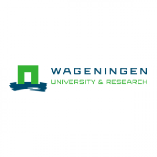 Logo van Wageningen University & Research met groene en blauwe kleuren.