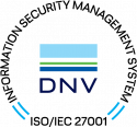DNV-logo met blauwe en groene horizontale lijnen boven de tekst.